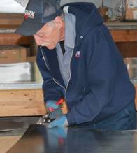 Don, working in our Wichita shop for materials needed for an HVAC installation