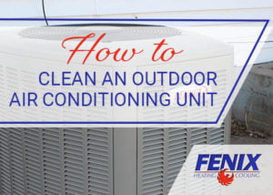 Graphic ad linking to post on How to clean an outdoor ac unit