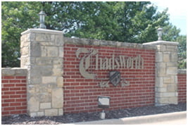 Sign of Chadsworth Subdivision, a neighborhood near New Market Square