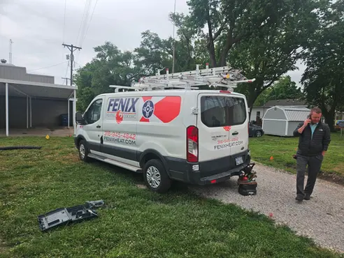 fenix-heating-cooling-service-van-job-site